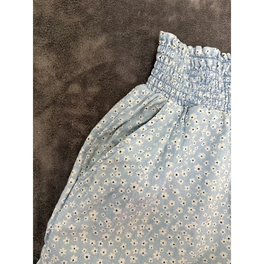 American Eagle Floral Boho Cottage Smocked Waist Wide Leg High Waist Pants Small
